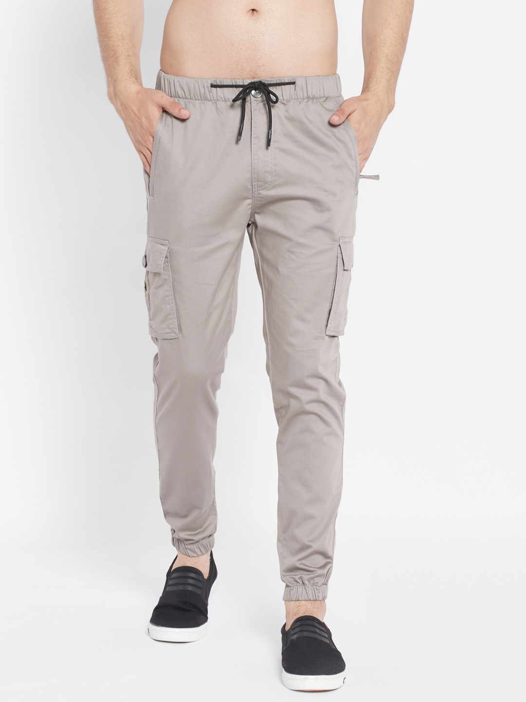 

SAPPER Men Grey Slim Fit Easy Wash Joggers Trousers