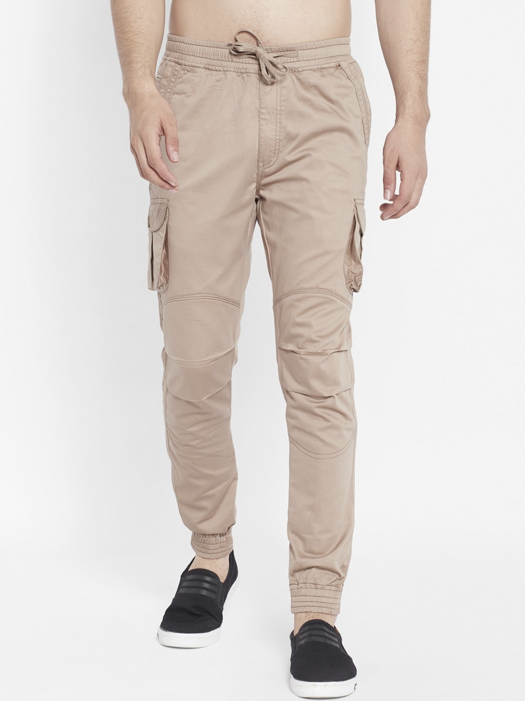 

SAPPER Men Beige Slim Fit Cotton Joggers