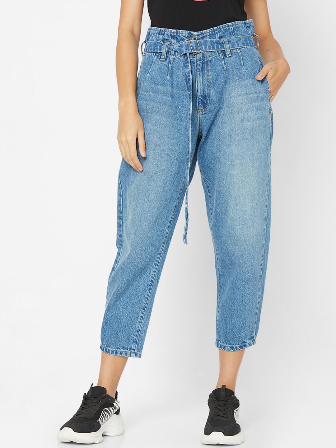 

SPYKAR Women Blue Boyfriend Fit Baggy Light Fade Jeans