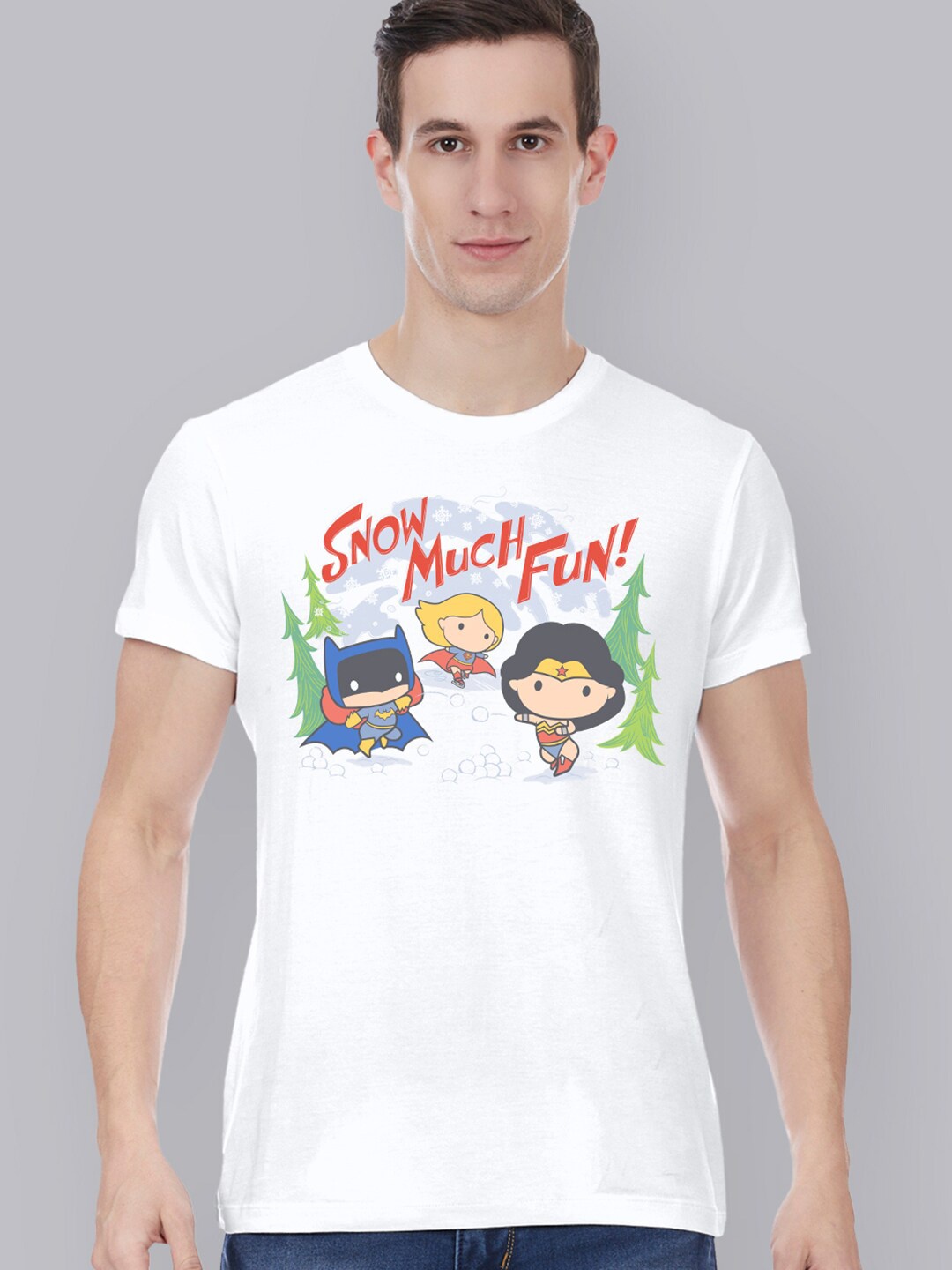

Free Authority Justice League Christmas Men White Printed T-shirt