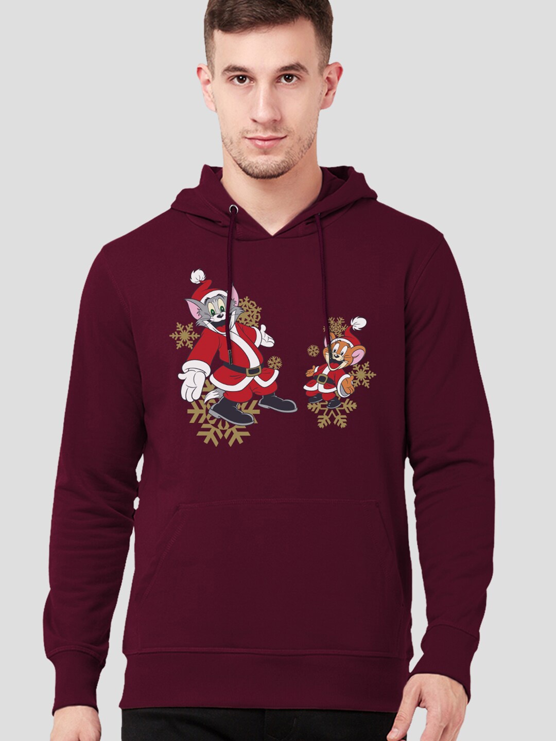 

Free Authority Tom & Jerry Men Burgundy Printed Hooded Sweatshirt