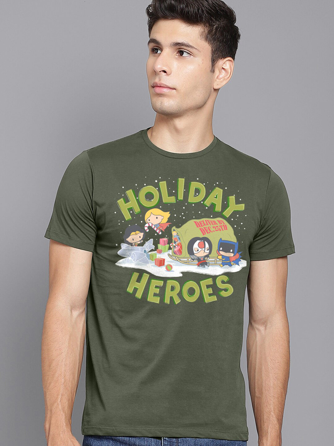 

Free Authority Men Green Justice League Printed T-shirt