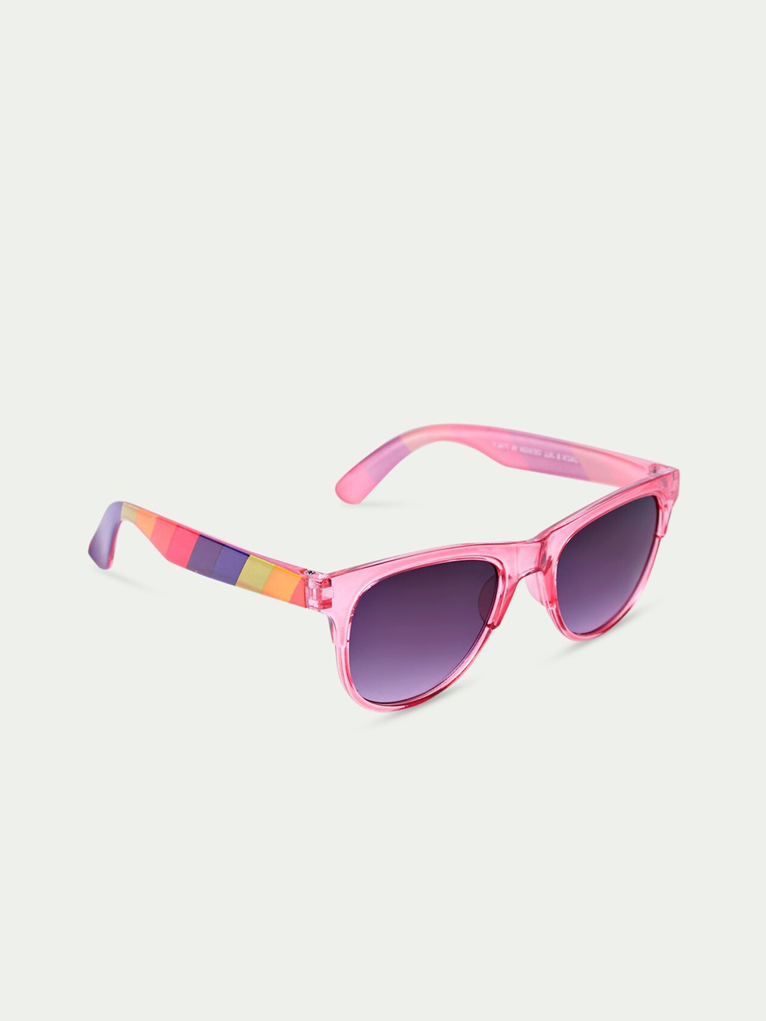 

DukieKooky Unisex Kids Purple Lens & Pink Wayfarer Sunglasses with UV Protected Lens