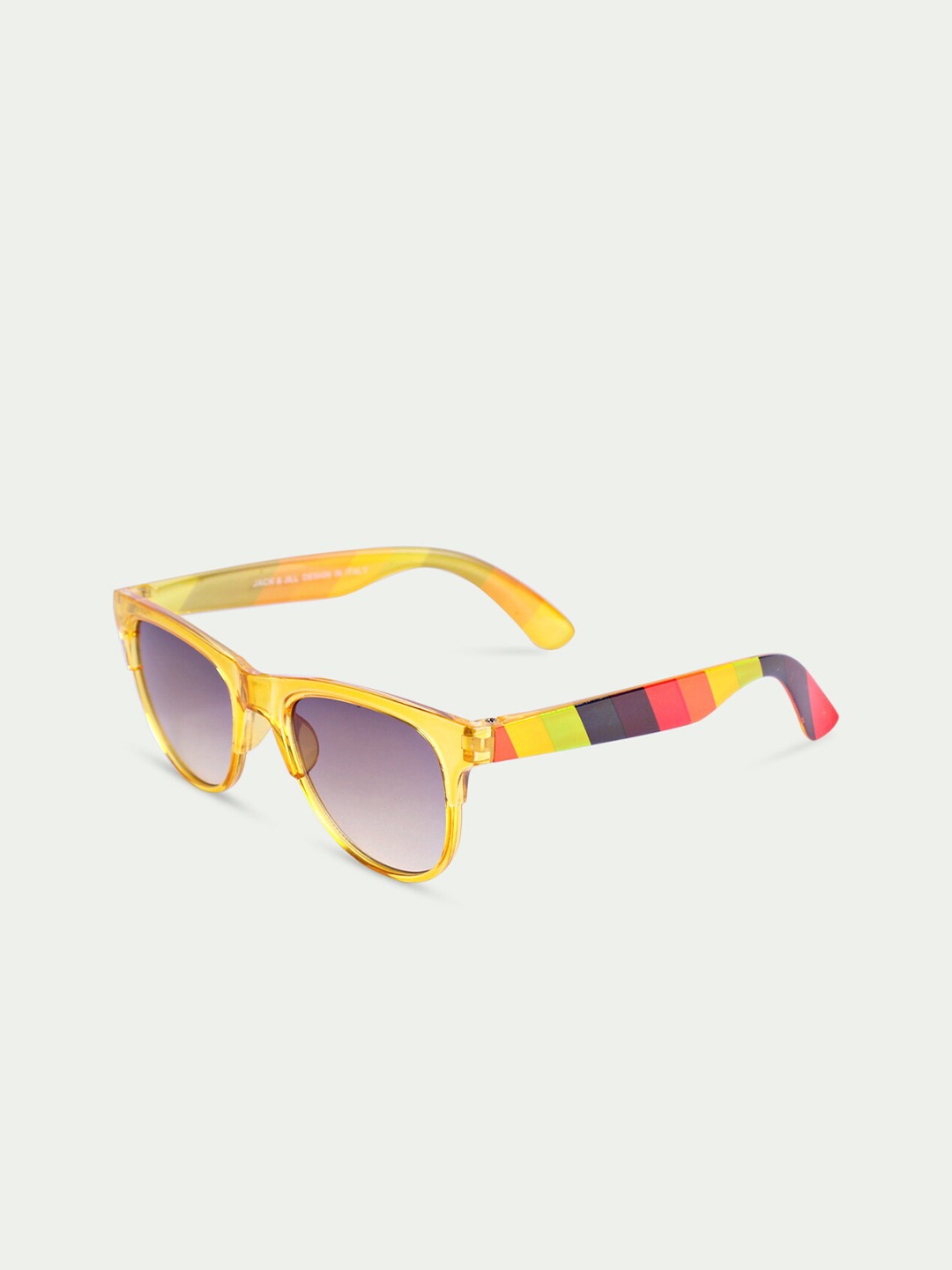 

DukieKooky Unisex Kids Grey Lens & Yellow Wayfarer Sunglasses DKSG324F