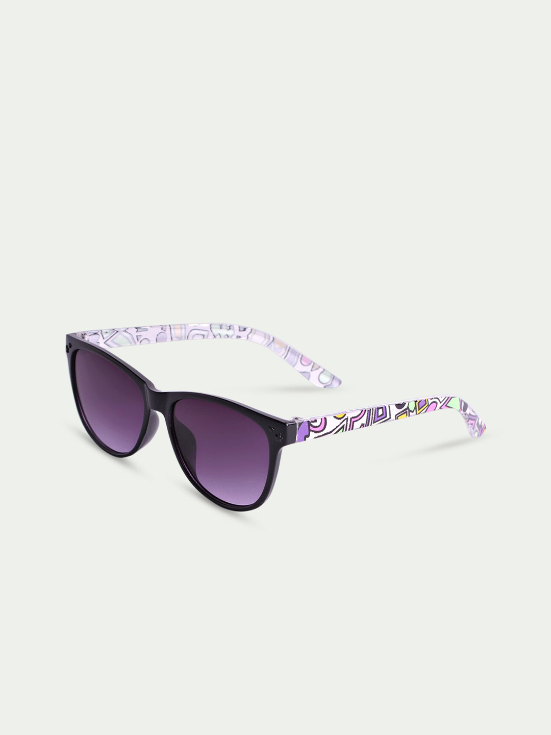 

DukieKooky Unisex Kids Purple Lens & Black Wayfarer Sunglasses DKSG322F