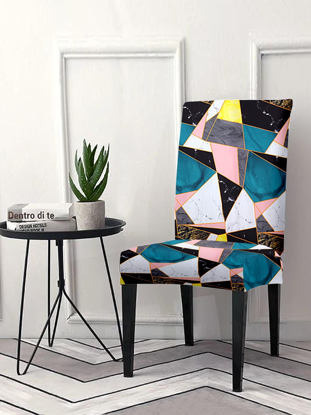 

Aura Set Of 6 Multicoloured Printed Chair Covers, Multi