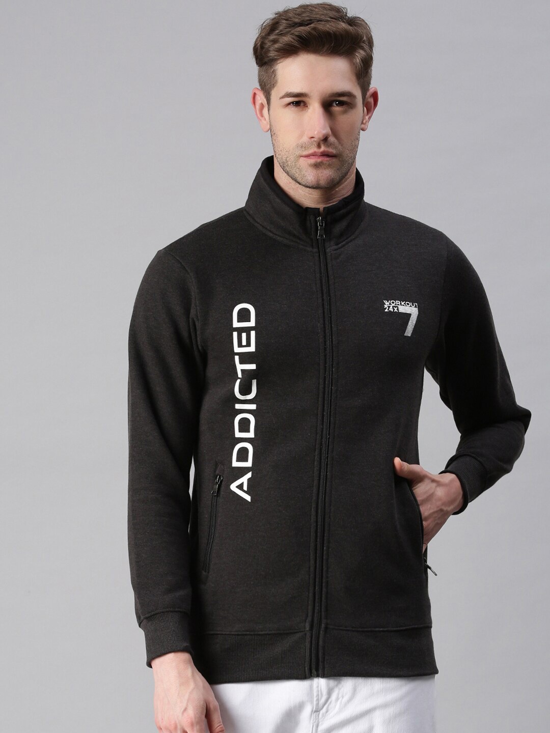 

SHOWOFF Men Grey Printed Sweatshirt