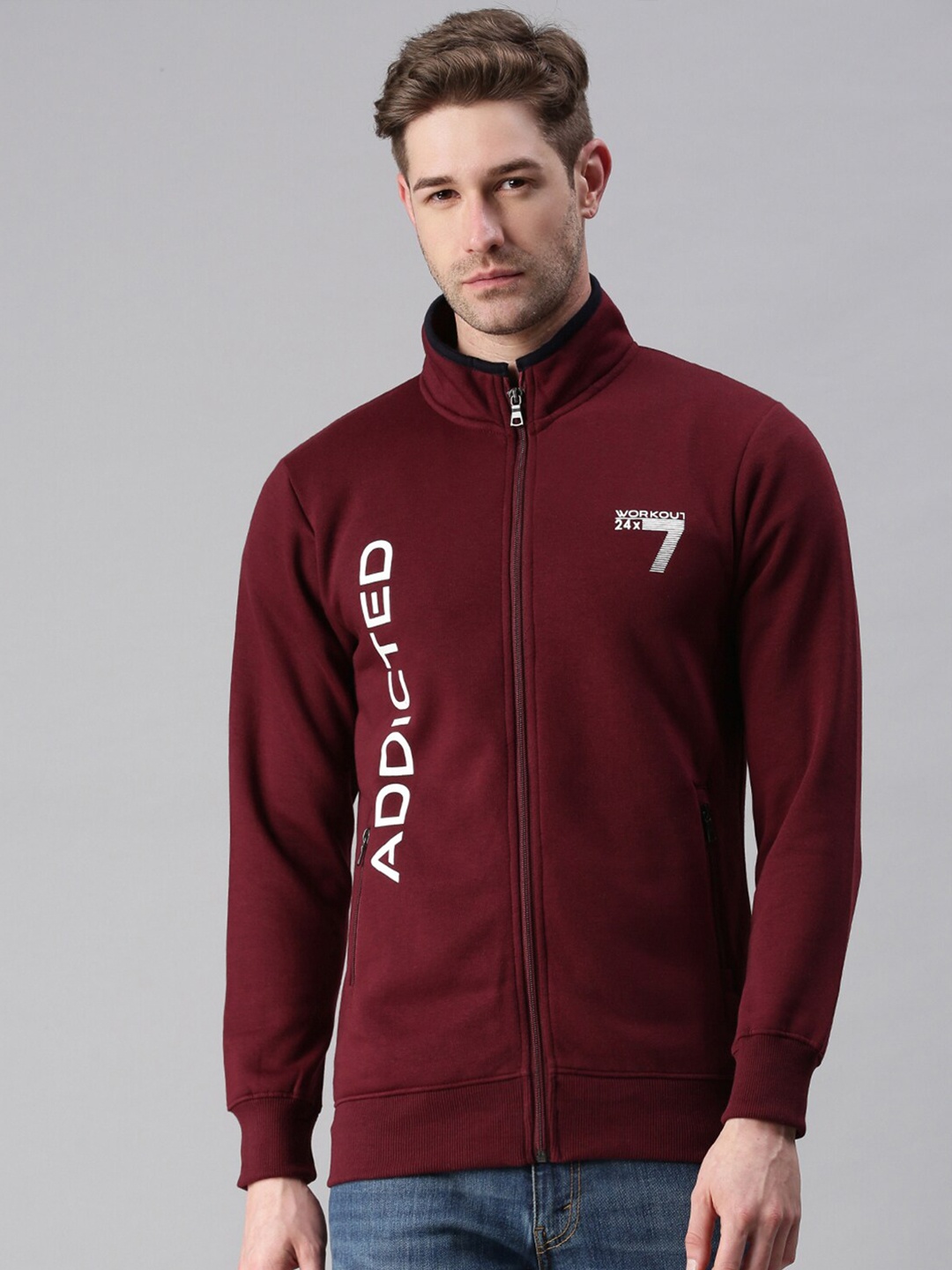 

SHOWOFF Men Maroon Printed Sweatshirt