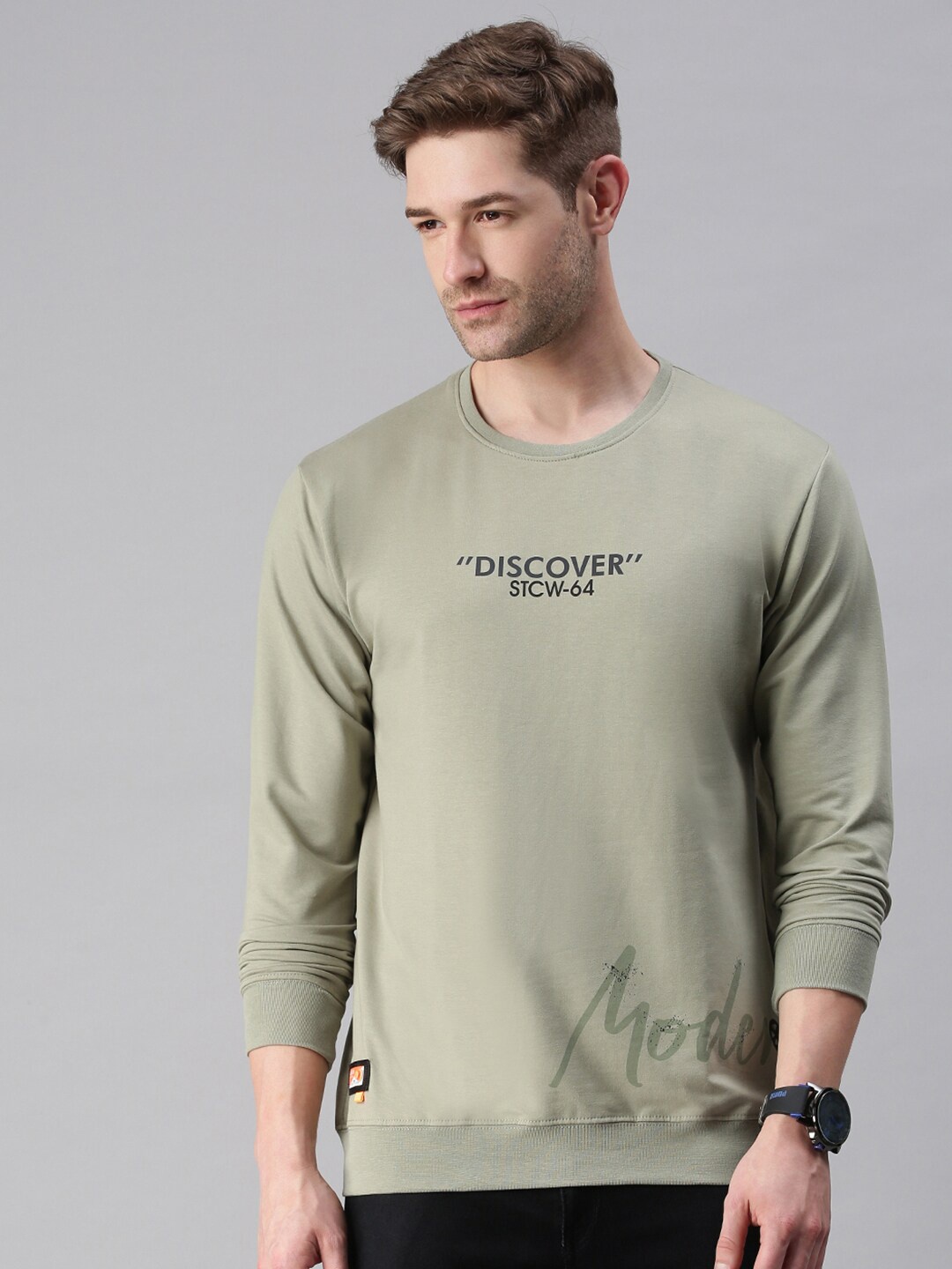 

SHOWOFF Men Green Printed Sweatshirt