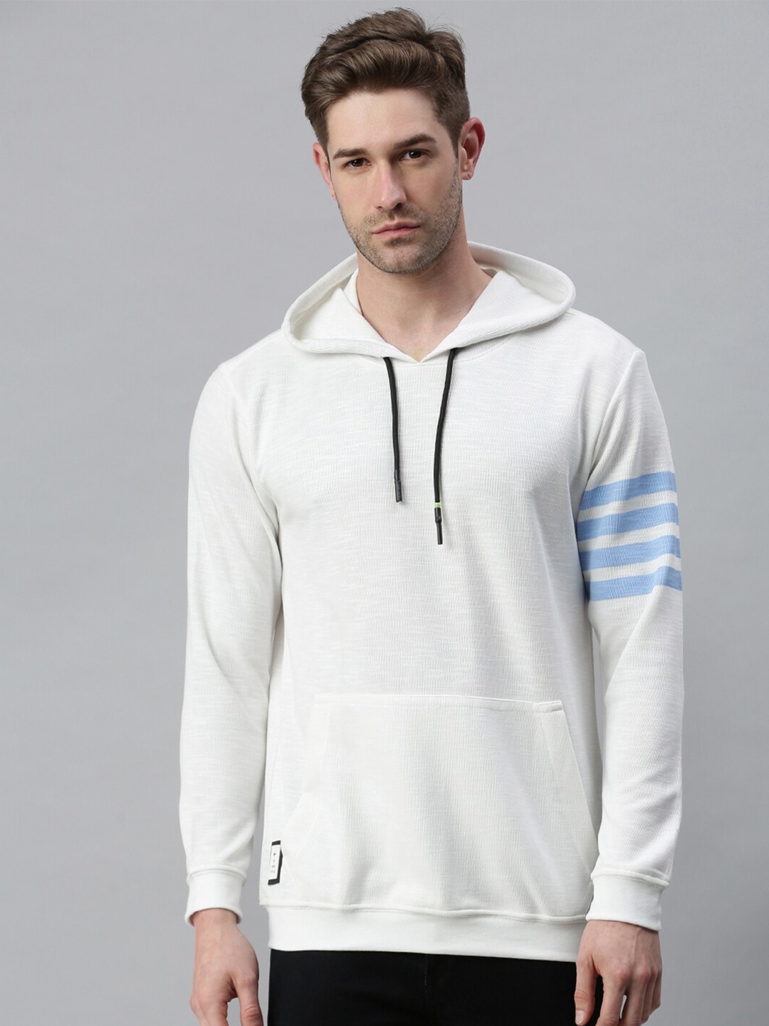 

SHOWOFF Men White Hooded Sweatshirt