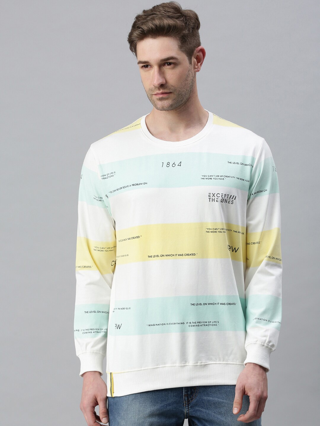 

SHOWOFF Men White Printed Sweatshirt