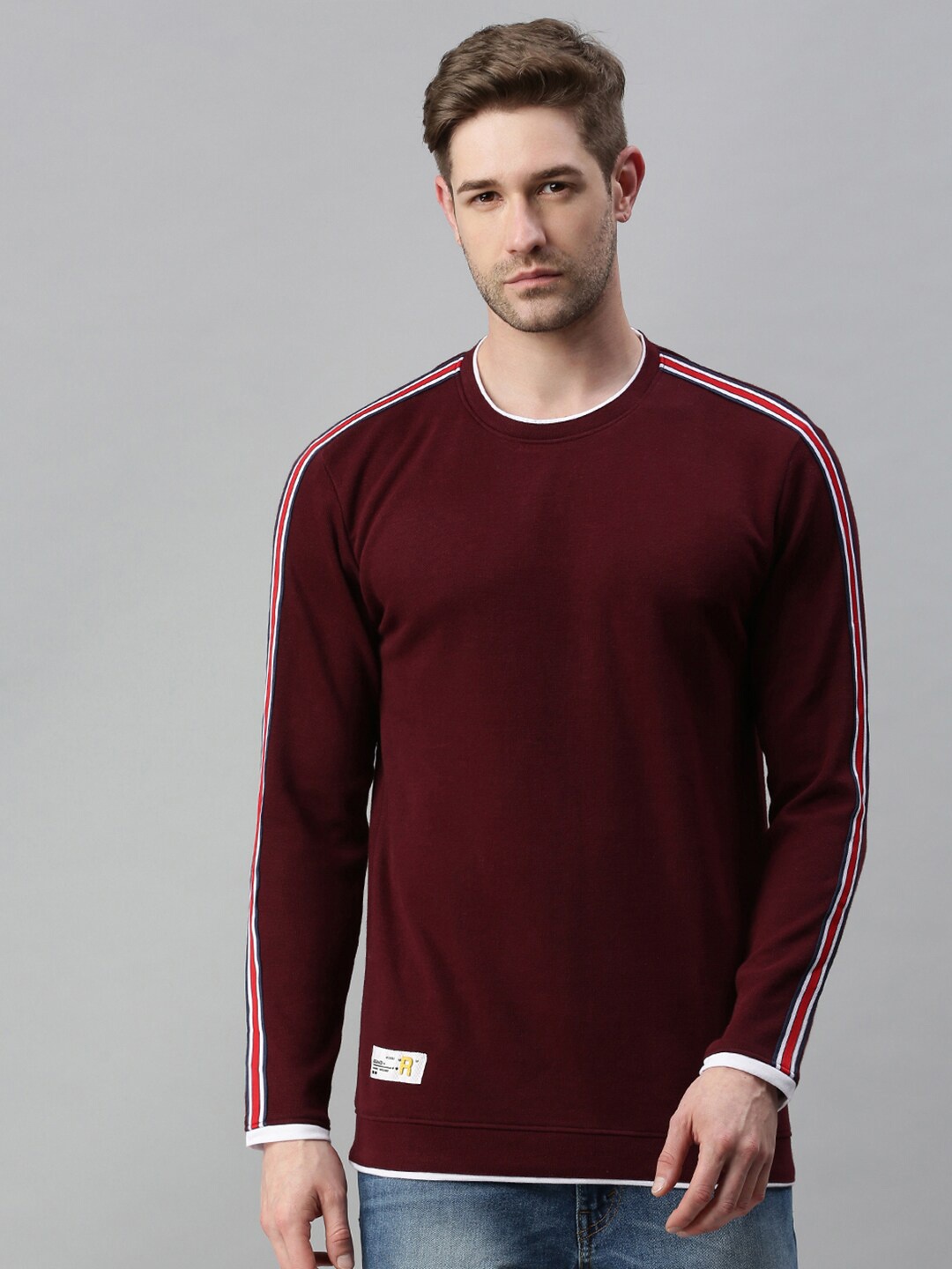 

SHOWOFF Men Maroon Cotton Sweatshirt