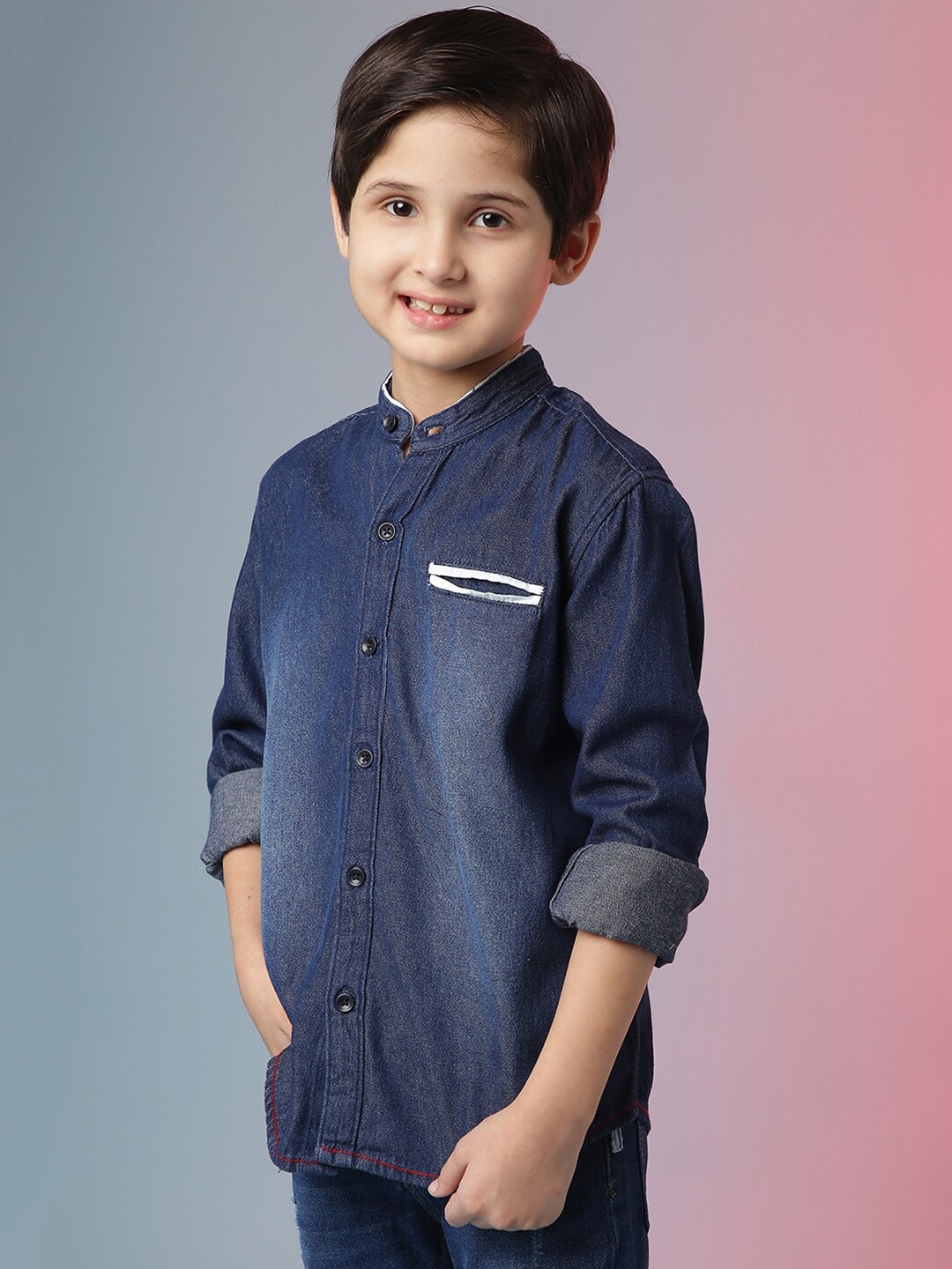 

Instafab Boys Blue Classic Casual Denim Shirt