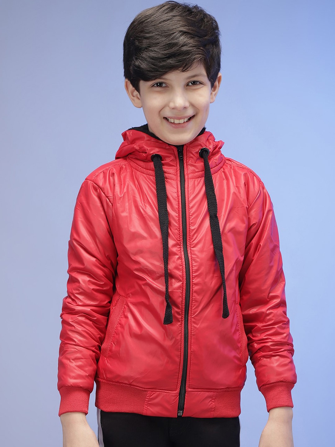 

Instafab Boys Red Outdoor Bomber Jacket
