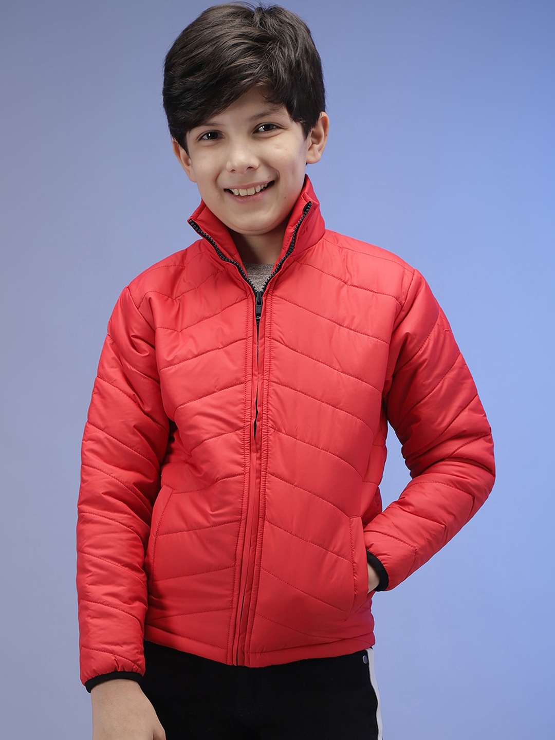 

Instafab Boys Red Windcheater Outdoor Puffer Jacket