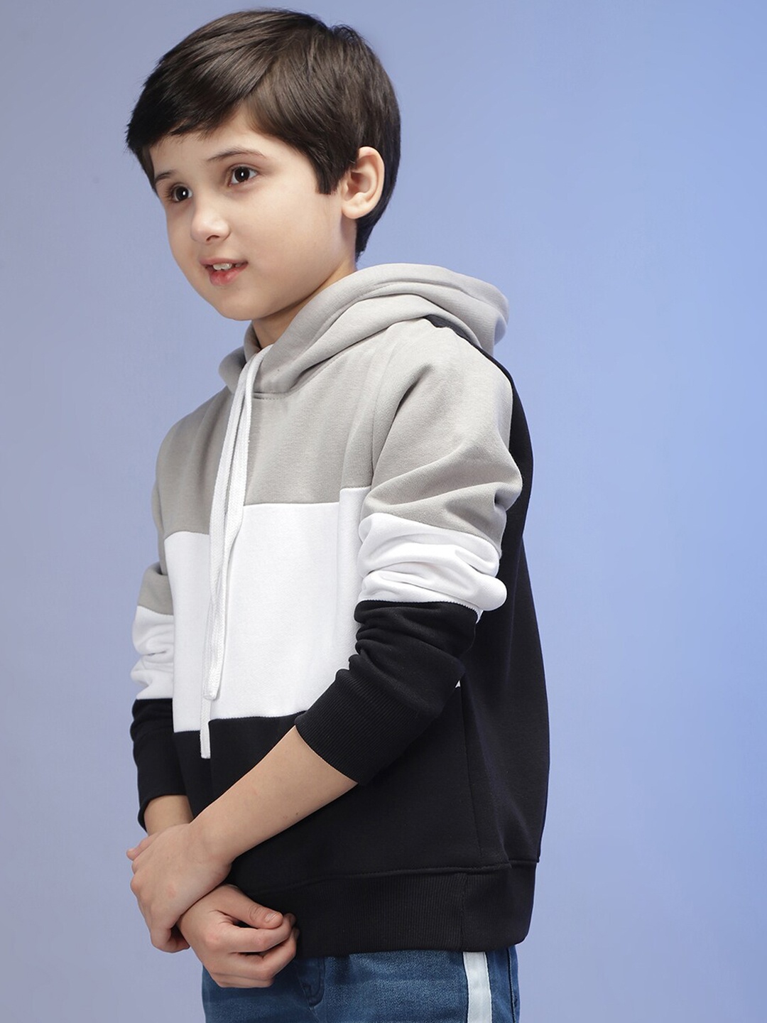 

Instafab Boys Multicoloured Colourblocked Hooded Sweatshirt, Multi