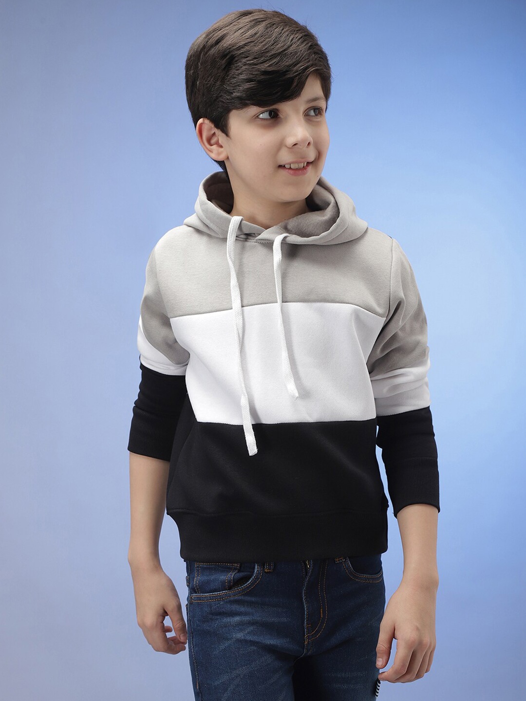 

Instafab Boys Multicoloured Colourblocked Hooded Sweatshirt, Multi