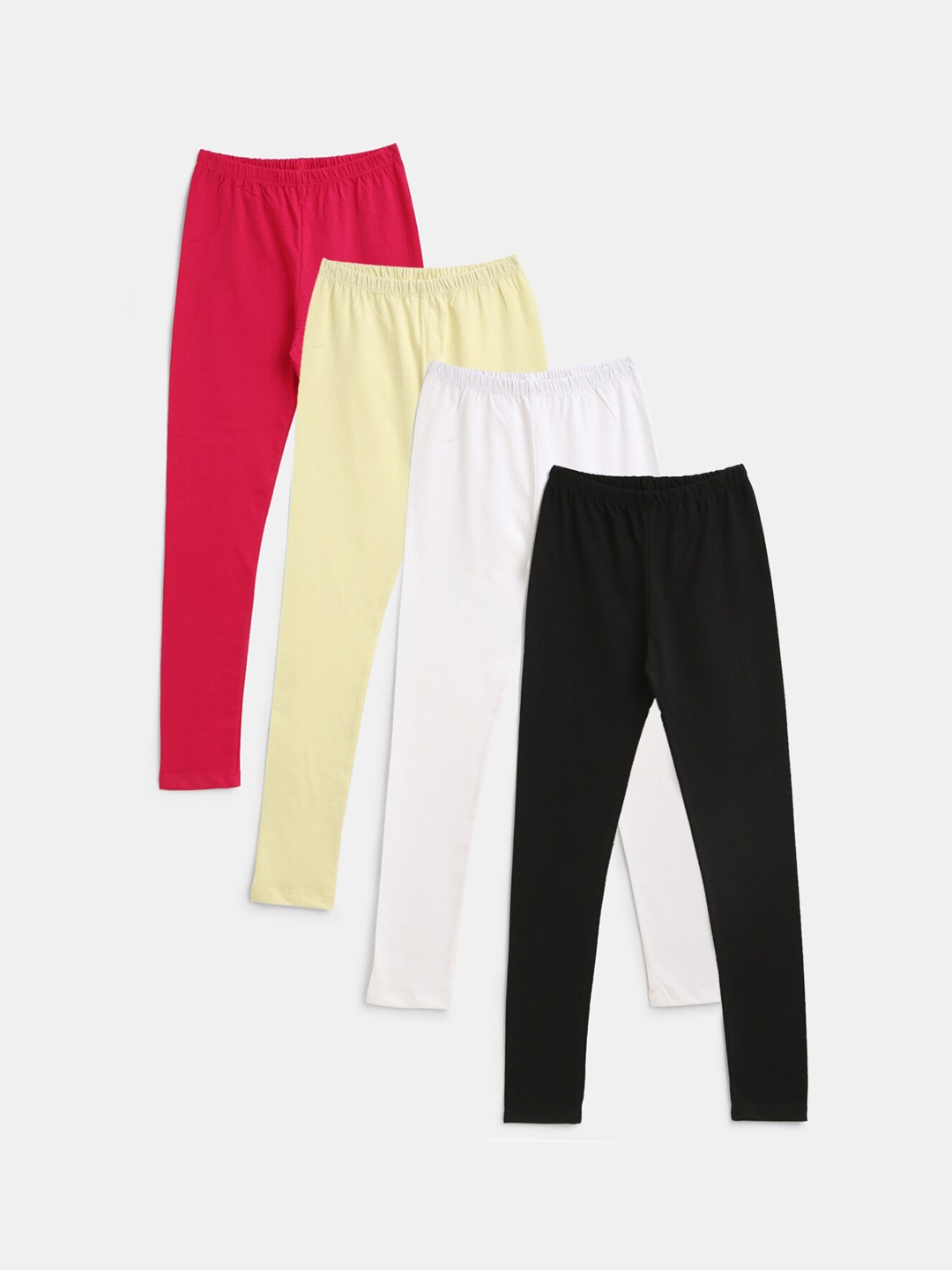 

YK Pack of 4 Girls Solid Full Length Leggings, Multi