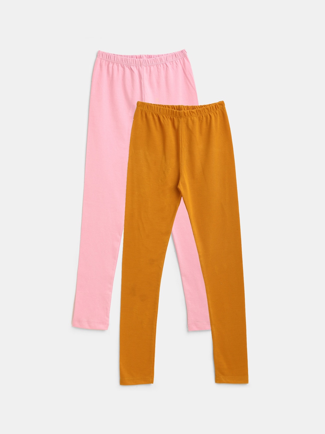 

YK Girls Pack of 2 Pink & Mustard Leggings