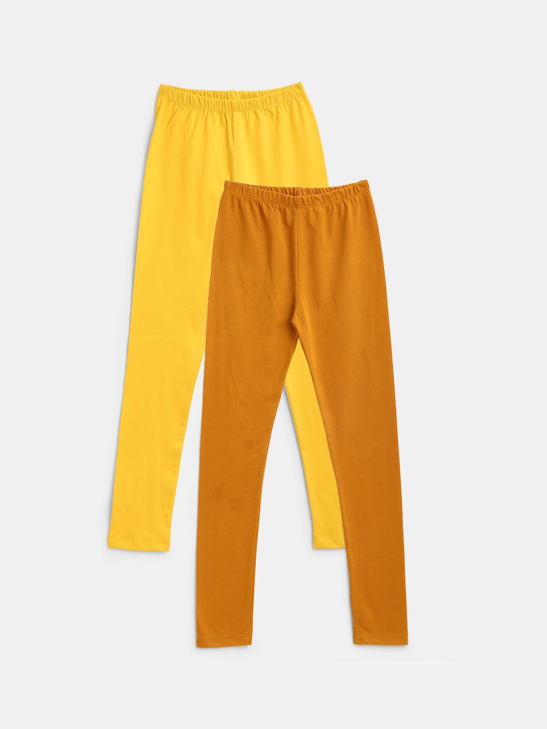 

YK Girls Yellow Pack of 2 Ankle Length Leggings