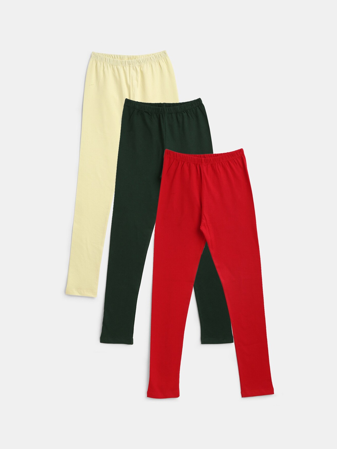 

YK Pack of 3 Girls Full Length Leggings, Multi