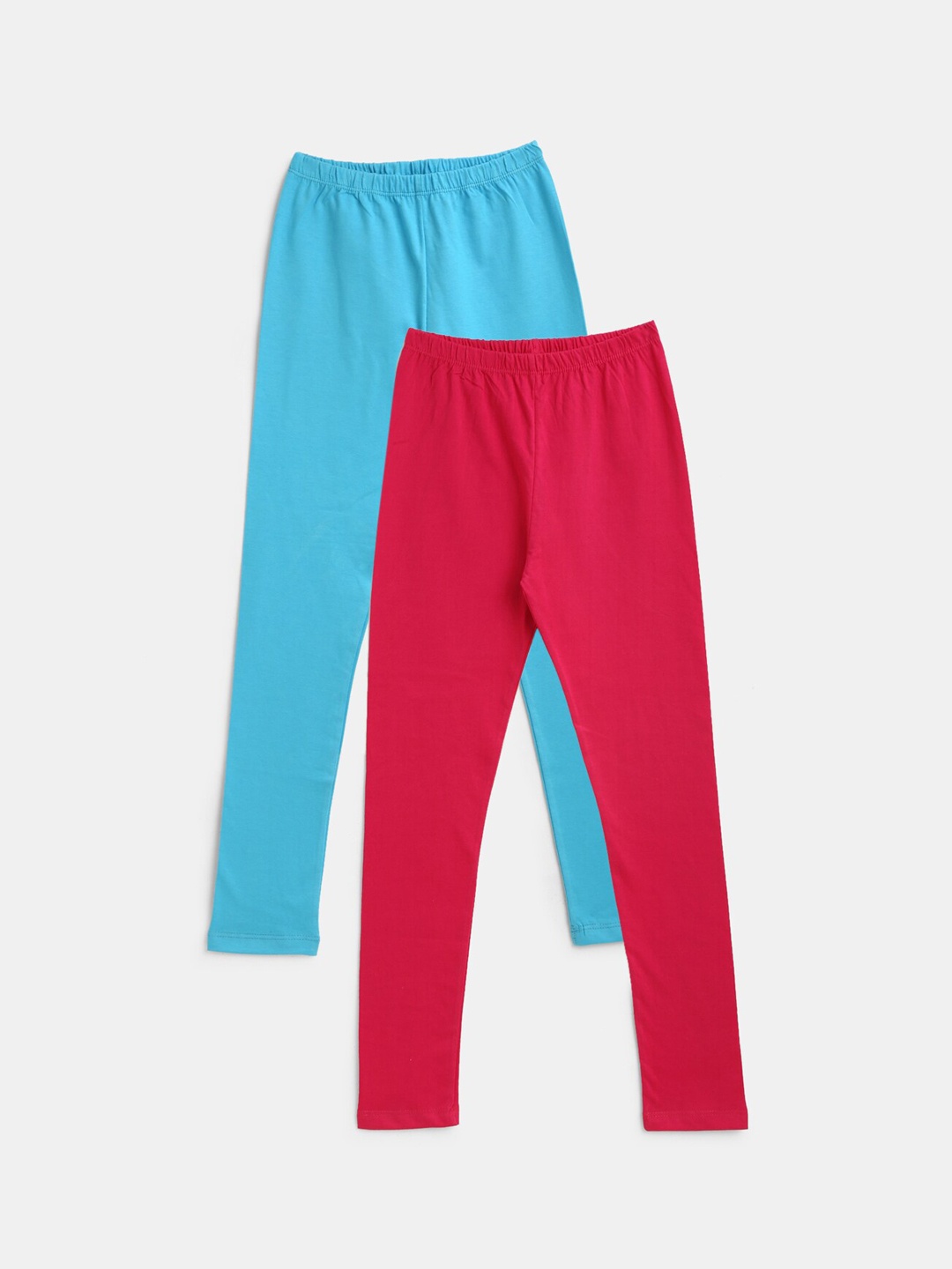 

YK Pack of 2 Girls Blue & Pink Full Length Leggings