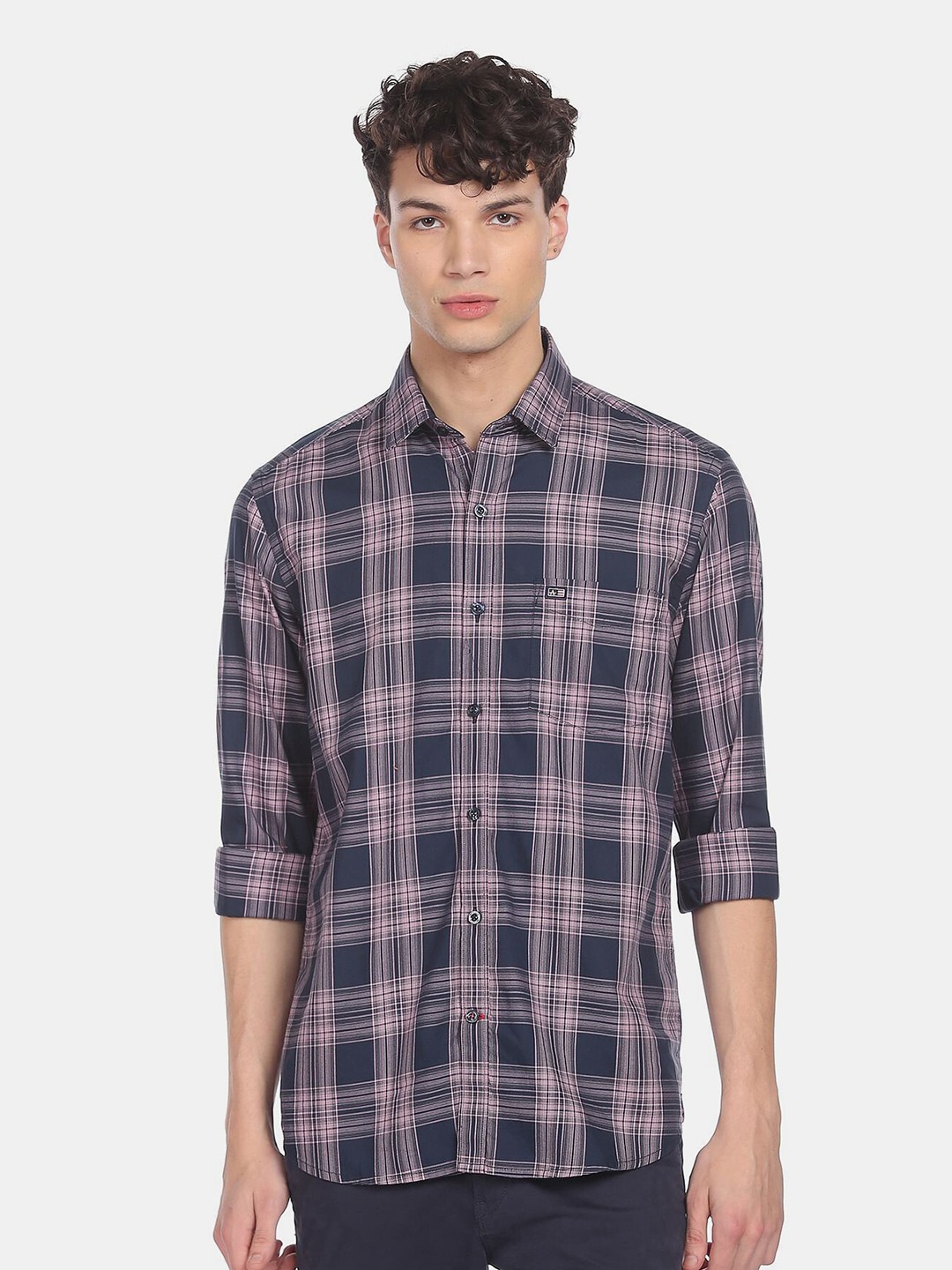 

Arrow Men Pink Tartan Checked Casual Shirt