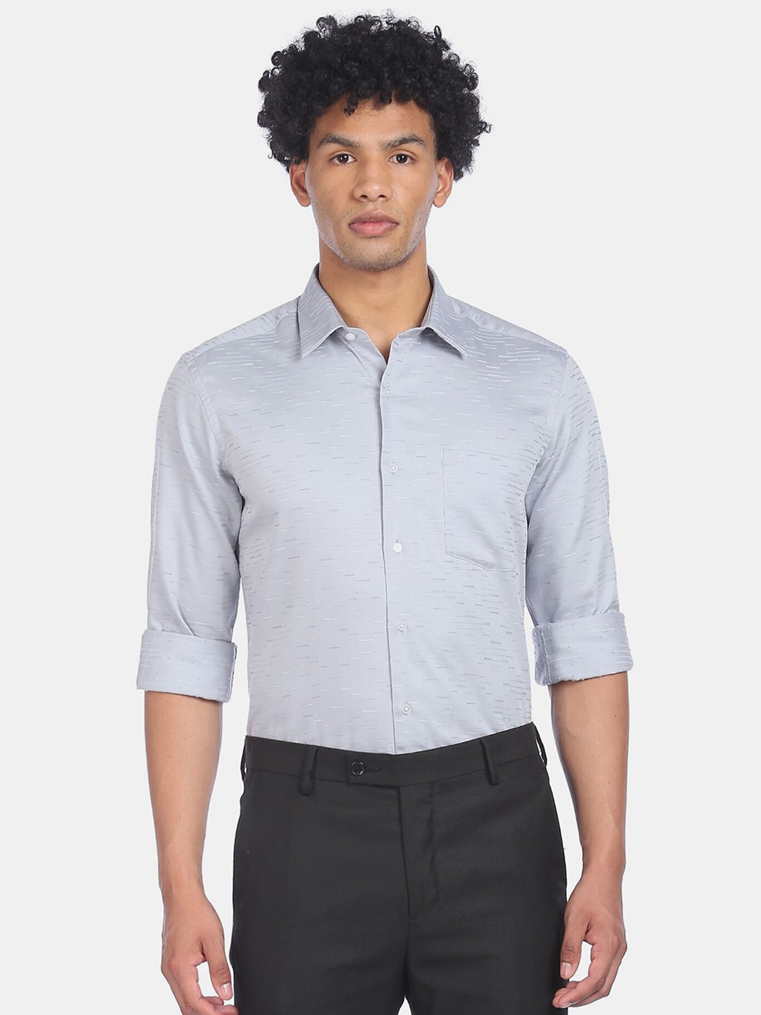 

Arrow Men Grey Slim Fit Pure Cotton Formal Shirt