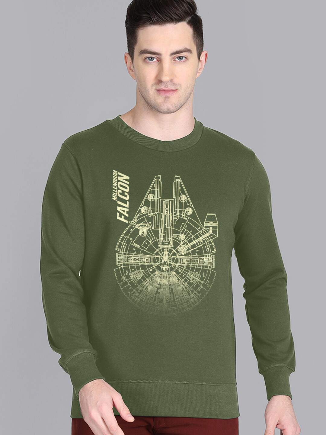

Free Authority Men Green Star Wars Printed Sweatshirt