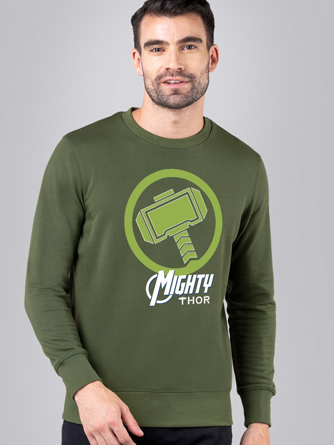 

Free Authority Men Green Thor Printed Sweatshirt