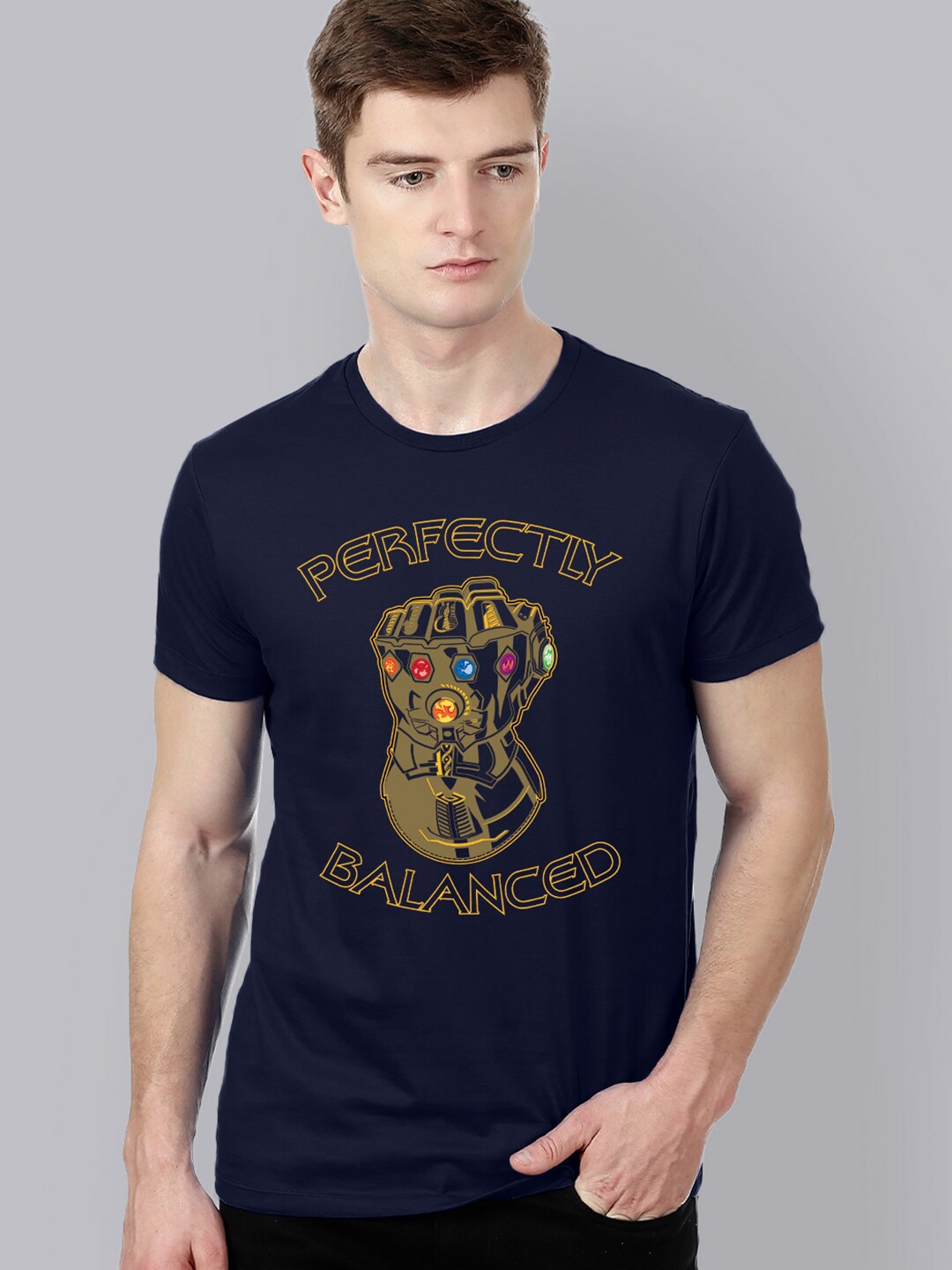 

Free Authority Men Blue Avengers Endgame Printed Pure Cotton T-shirt
