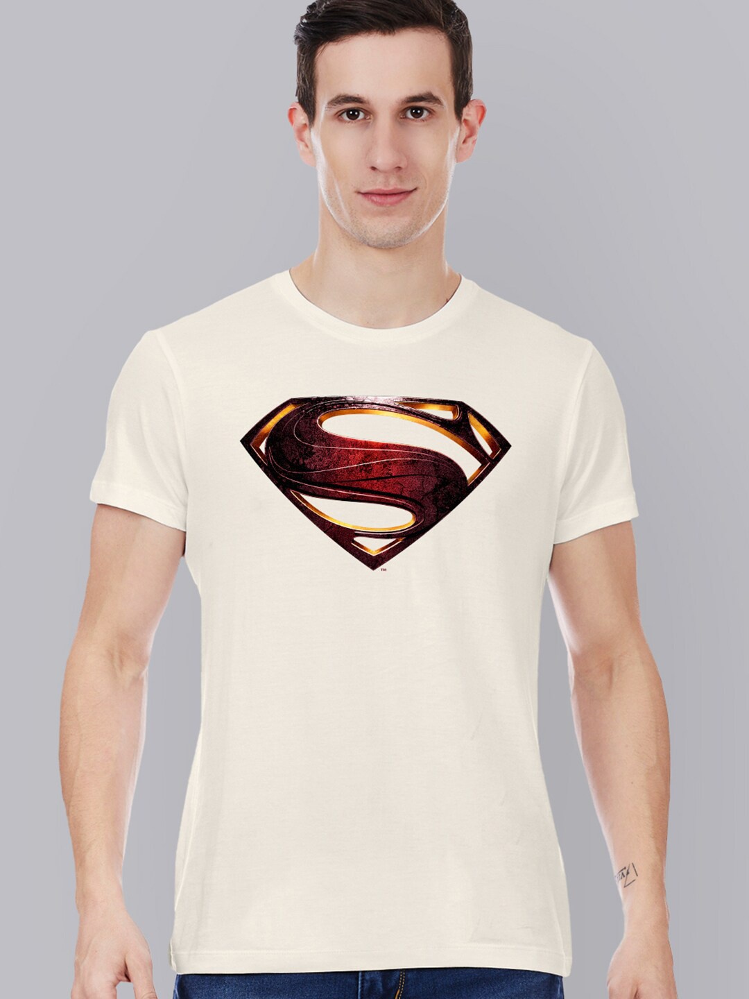 

Free Authority Men White Justice League Printed T-shirt