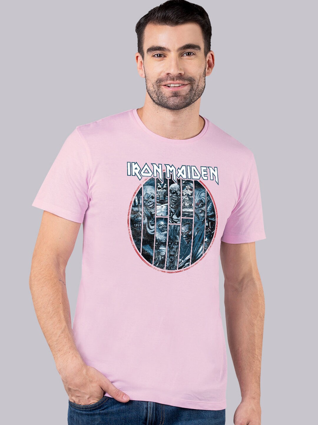 

Free Authority Iron Maiden Men Peach-Coloured Cotton Printed T-shirt