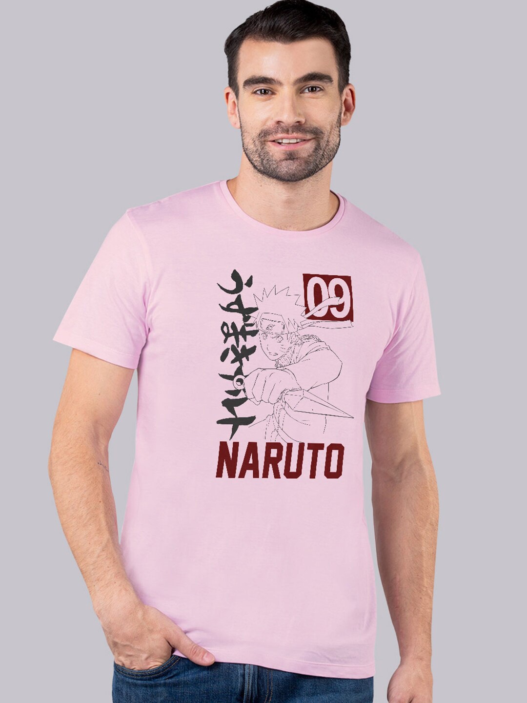 

Free Authority Men Peach-Coloured Naruto Printed Cotton T-shirt