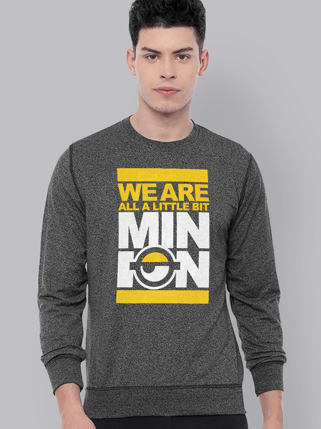 

Free Authority Men Charcoal Minion Printed Sweatshirt