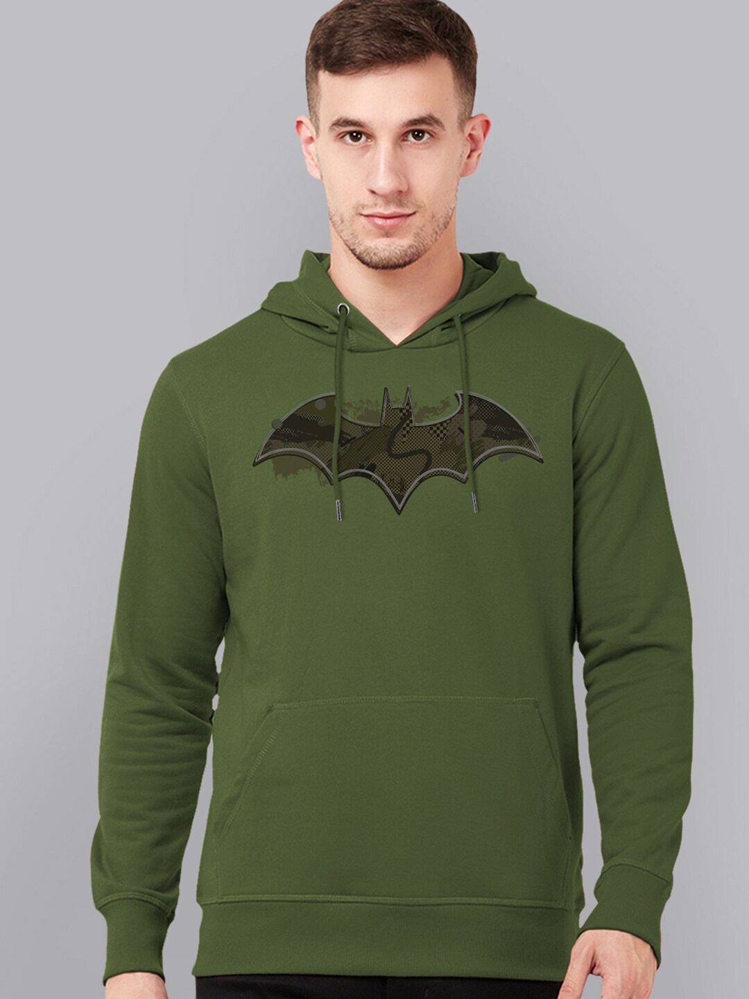 

Free Authority Men Green Batman Printed Hooded Sweatshirt