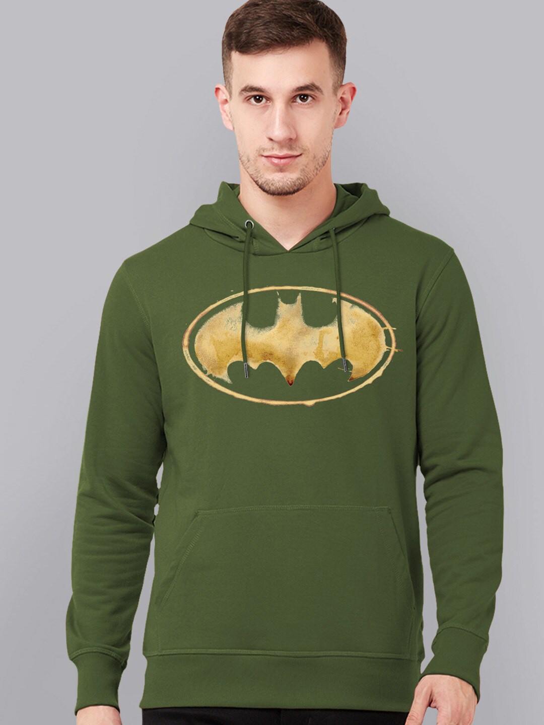 

Free Authority Men Green Batman Printed Hooded Sweatshirt