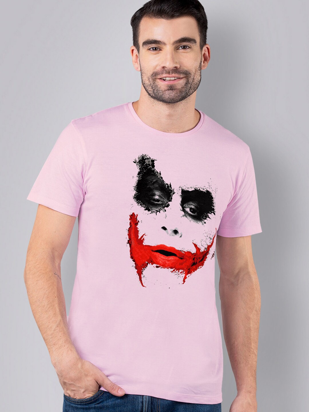

Free Authority Men Pink & Red Joker Printed T-shirt