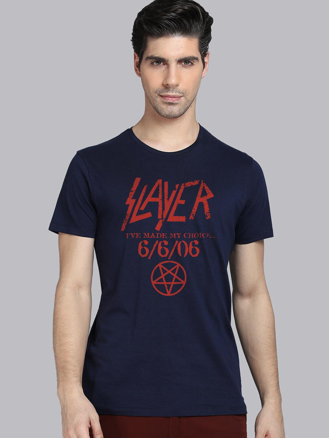 

Free Authority Men Blue Slayer Printed Pure Cotton T-shirt
