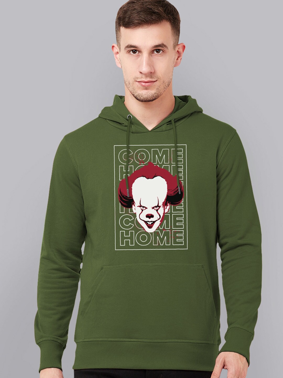 

Free Authority Men Green IT Printed Hooded Sweatshirt