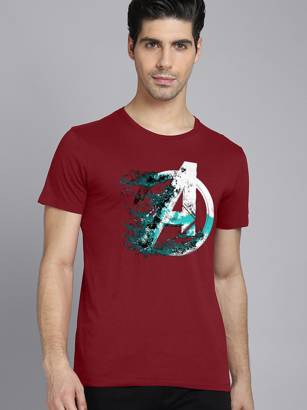 

Free Authority Men Maroon Avengers Printed Cotton T-shirt