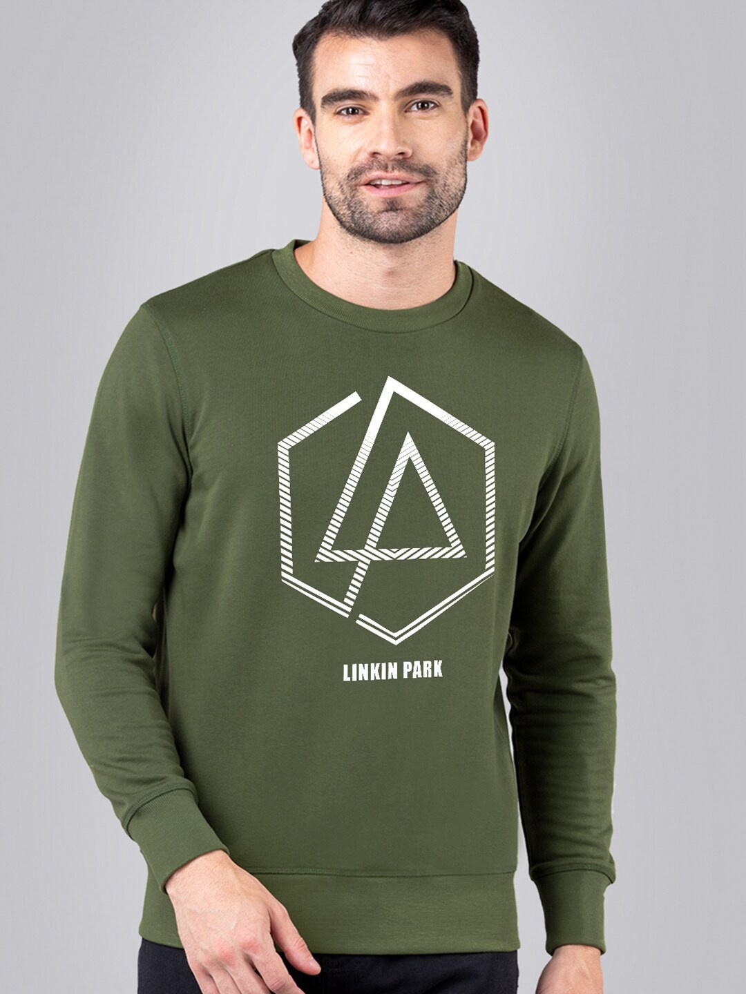 

Free Authority Men Green & White Linkin Park Printed Sweatshirt