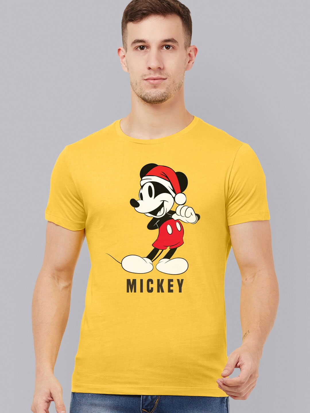 

Free Authority Mickey & Friends Men Yellow Printed T-shirt