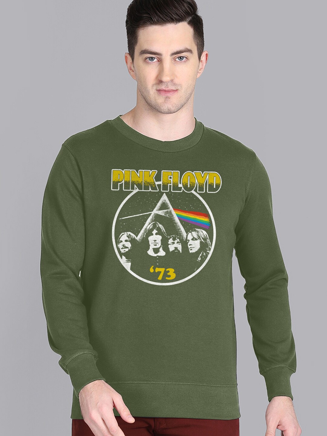 

Free Authority Pink Floyd Men Olive Green Printed Sweatshirt