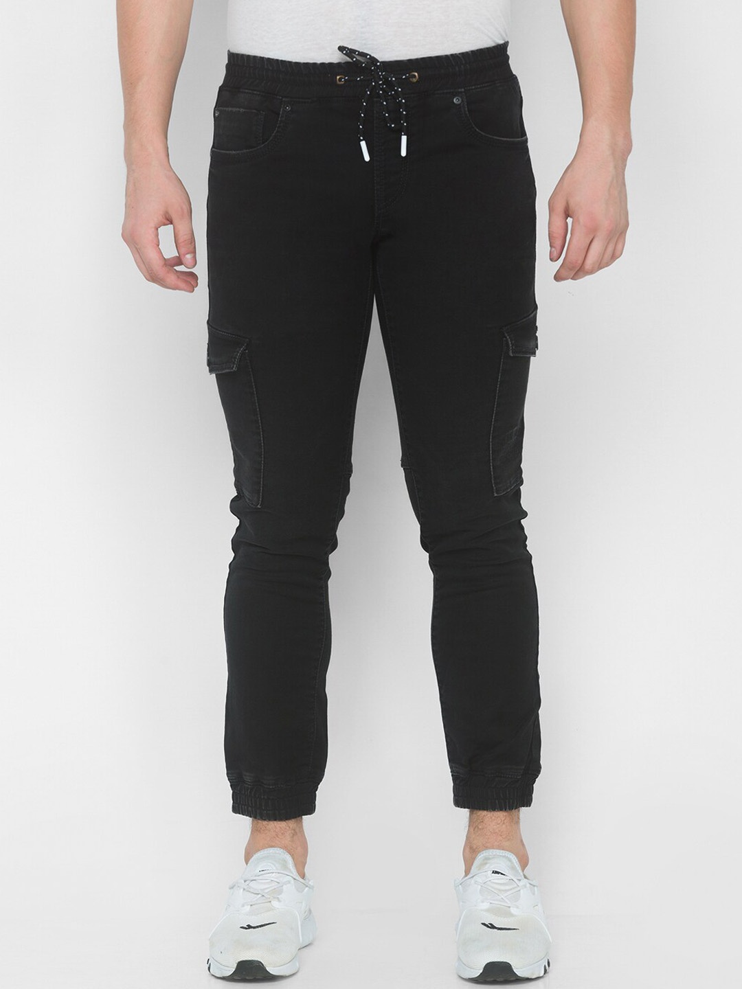 

SPYKAR Men Black Pure Cotton Jogger High-Rise Jeans