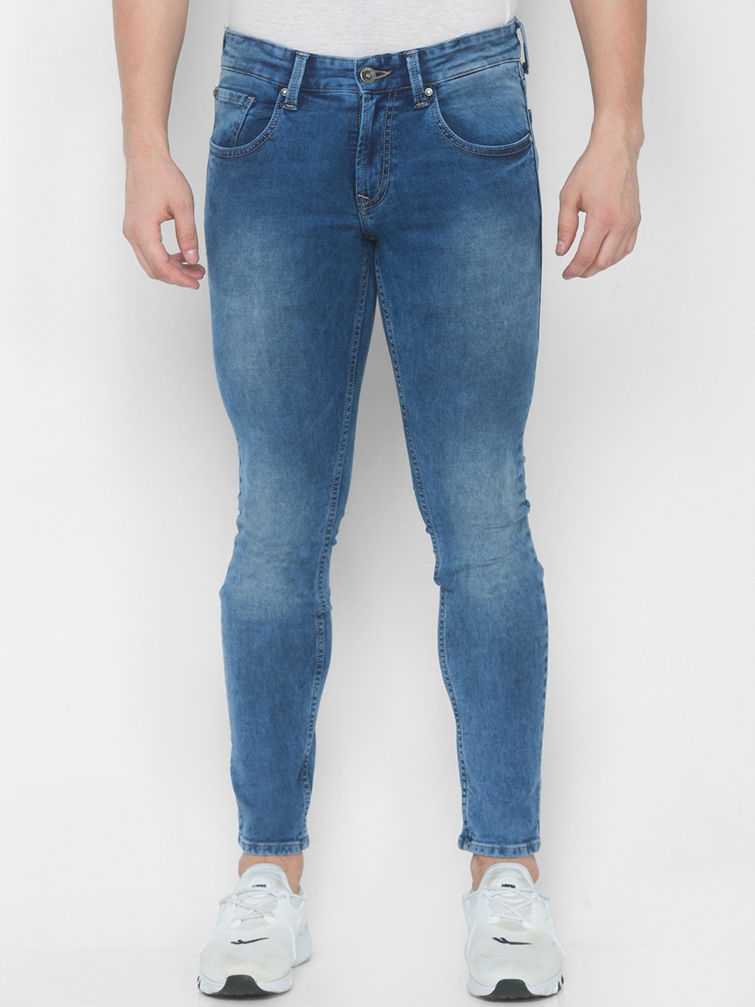 

SPYKAR Men Blue Skinny Fit Low-Rise Heavy Fade Jeans