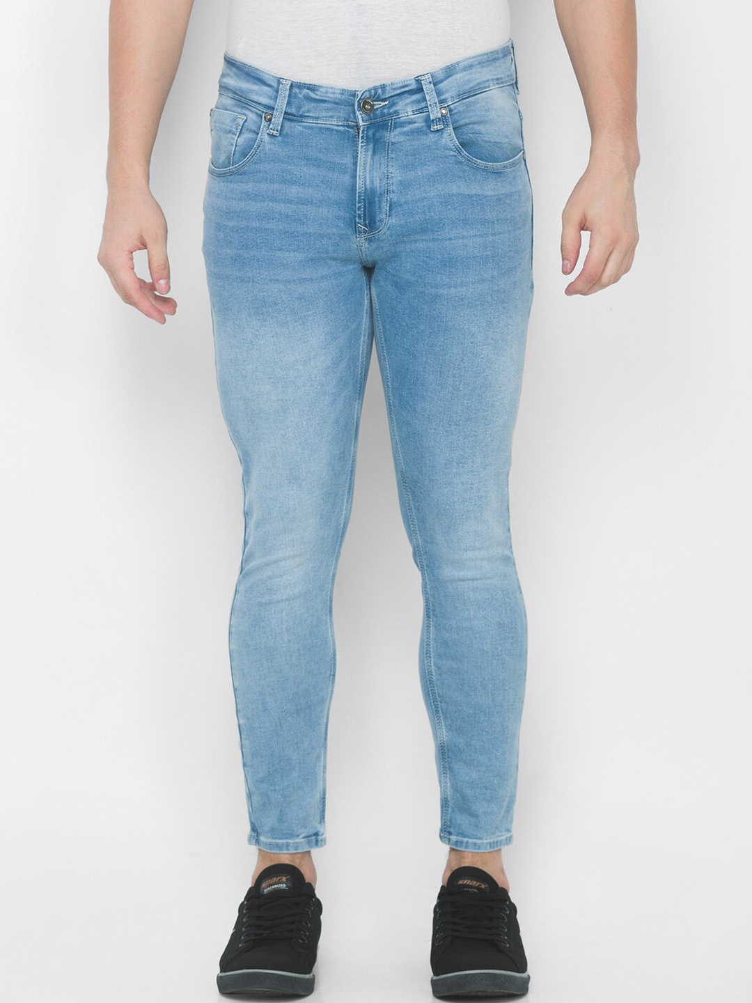 

SPYKAR Men Blue Cotton Skinny Fit Low-Rise Light Fade Jeans
