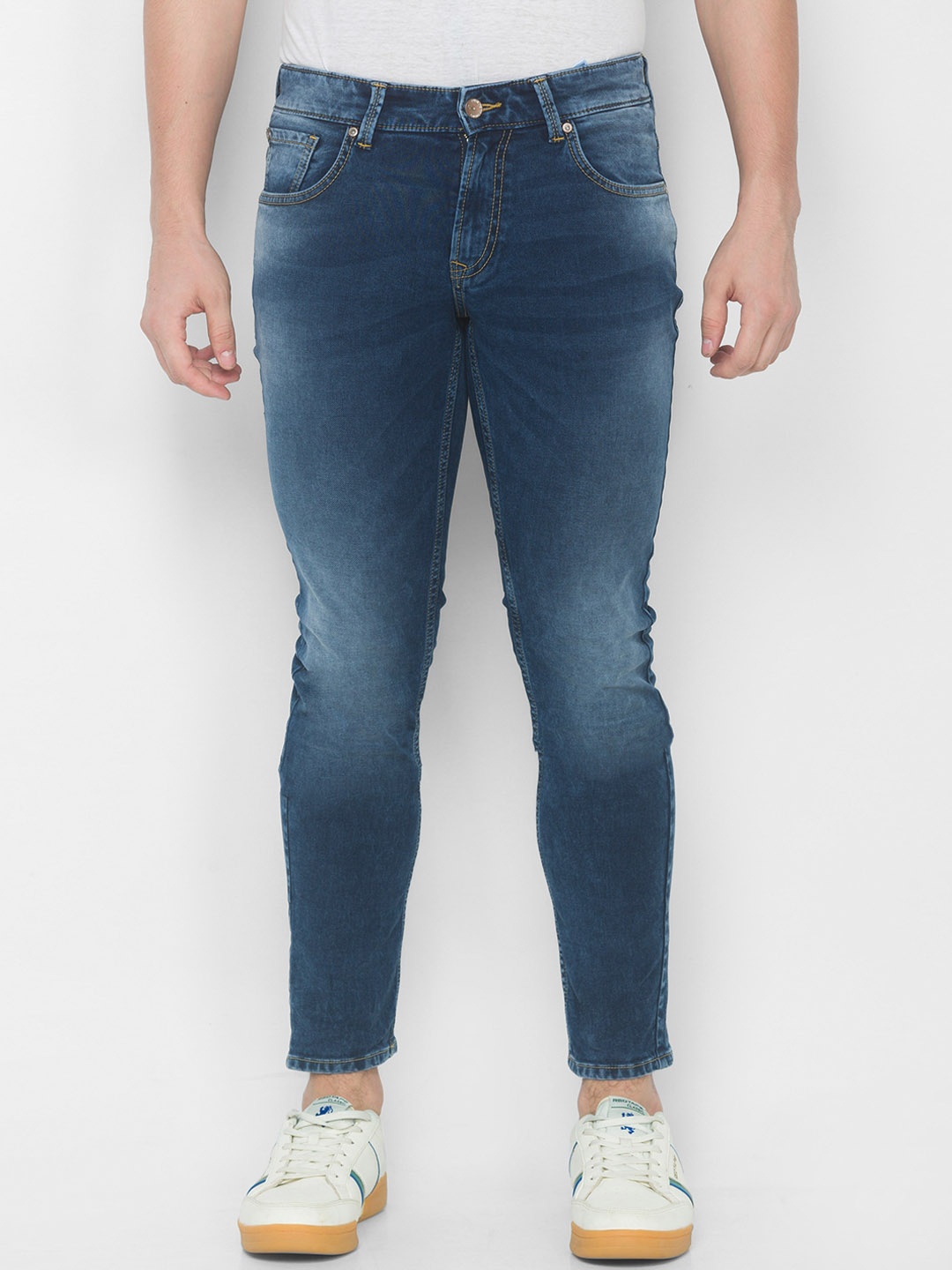 

SPYKAR Men Blue Skinny Fit Low-Rise Heavy Fade Jeans