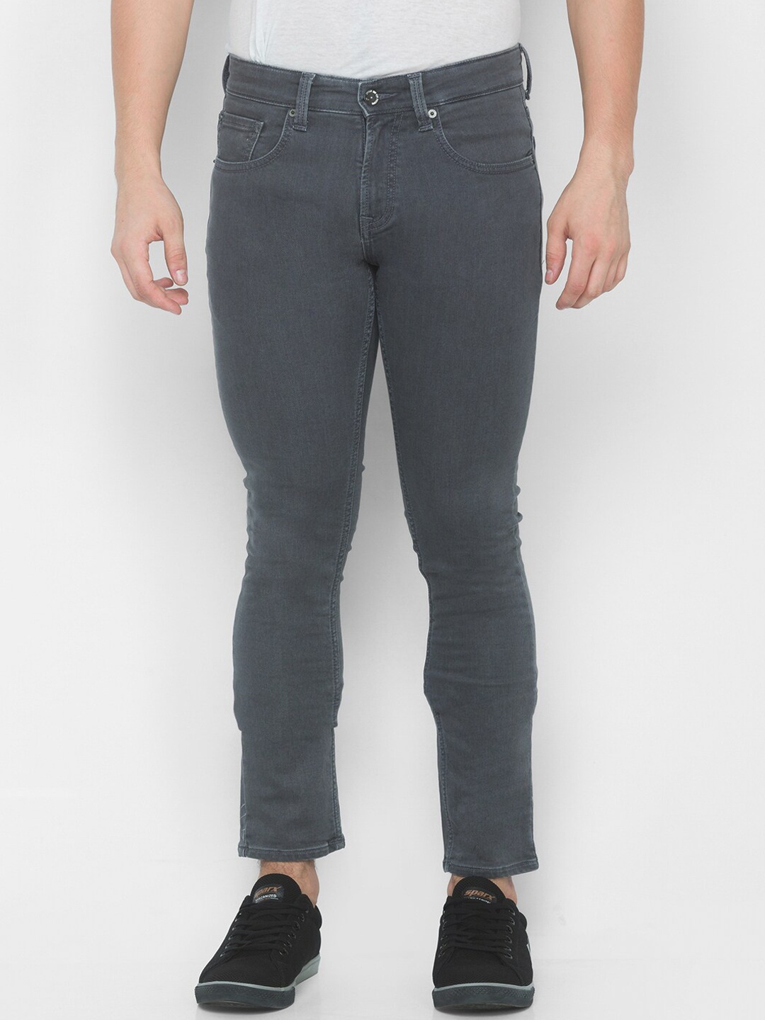

SPYKAR Men Grey Skinny Fit Low-Rise Jeans