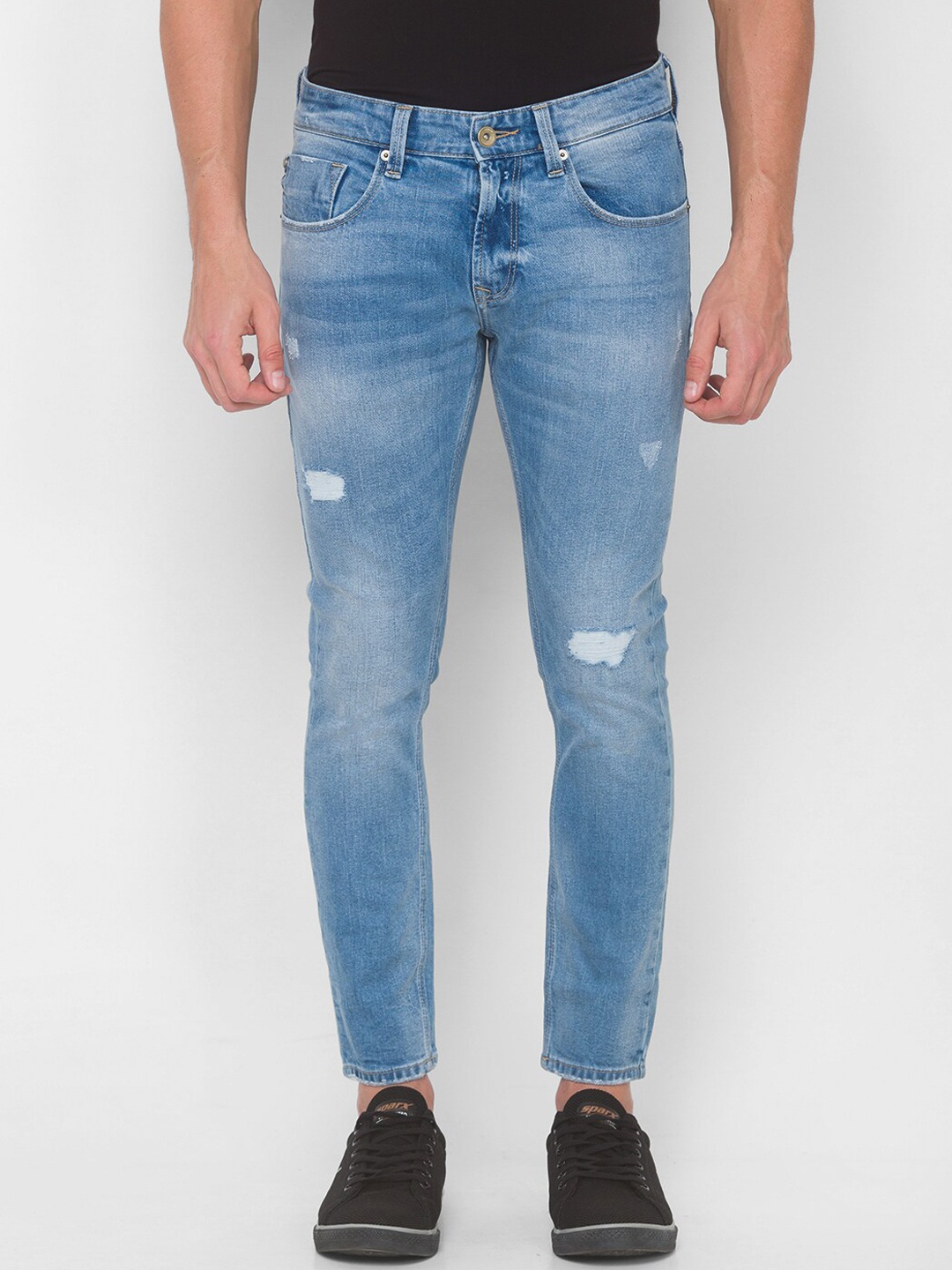 

SPYKAR Men Blue Slim Fit Highly Distressed Heavy Fade Stretchable Jeans